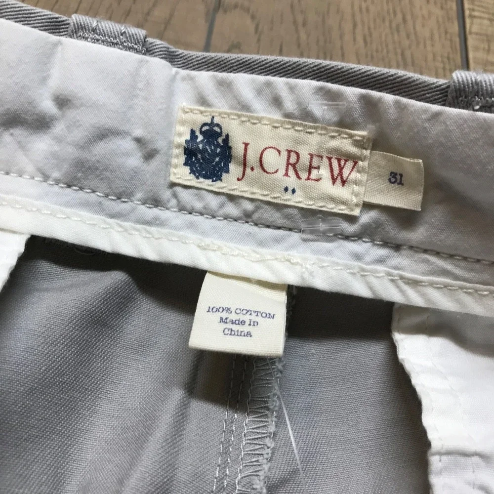 J.CREW Shorts Mens Size 31 Gray‎ Broken in Chino Skull Embroidered Grunge Cotton